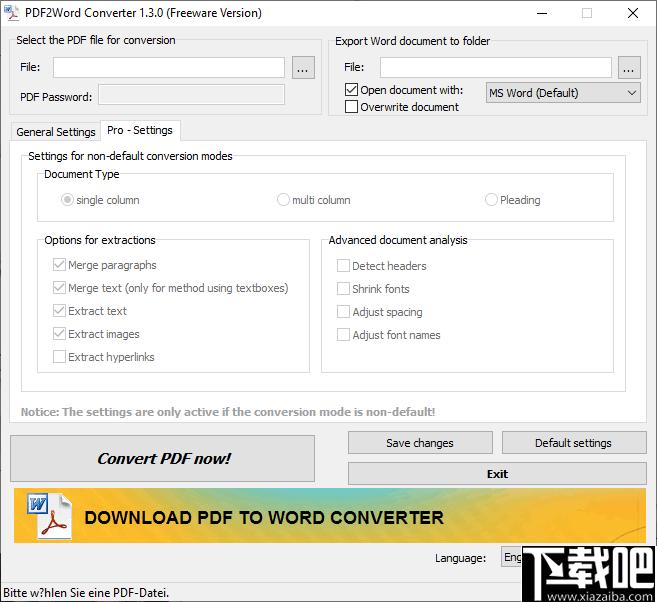 PDF2Word Converter下载,PDF转换,转换器,文档转换