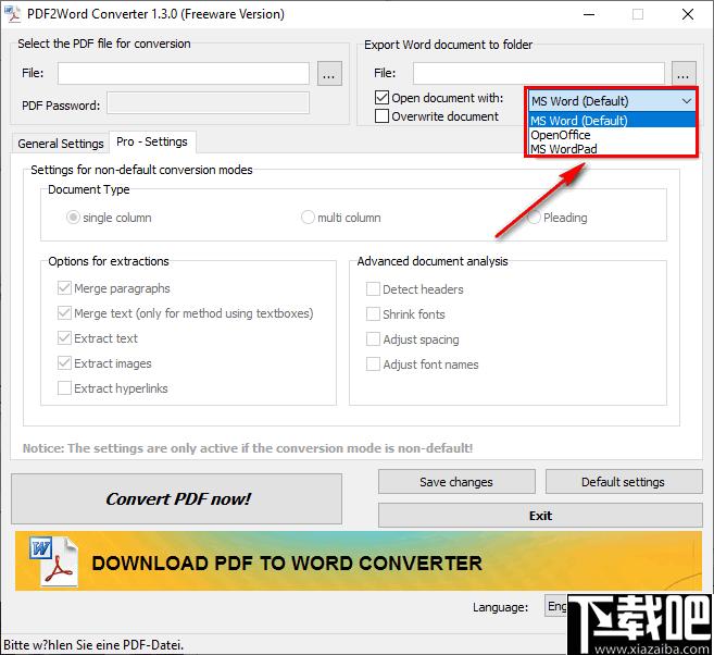 PDF2Word Converter下载,PDF转换,转换器,文档转换