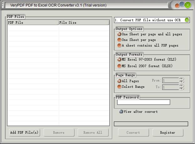 VeryPDF PDF to Excel OCR Converter下载,pdf转换,文档转换